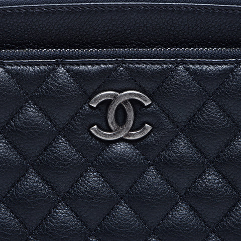 シャネル CHANEL ココマークカーフレザークラッチ22番台 ハンドバッグ ブラック WS7955