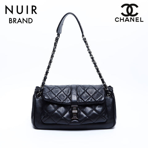 Chanel Coco Mark Calf Matelasse Leather 2.55 No. 10 Shoulder Bag Black WS7956