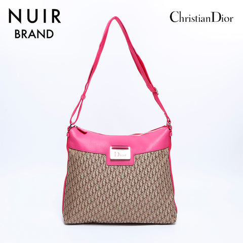 Christian Dior Trotter Shoulder Bag Black Pink WS7961