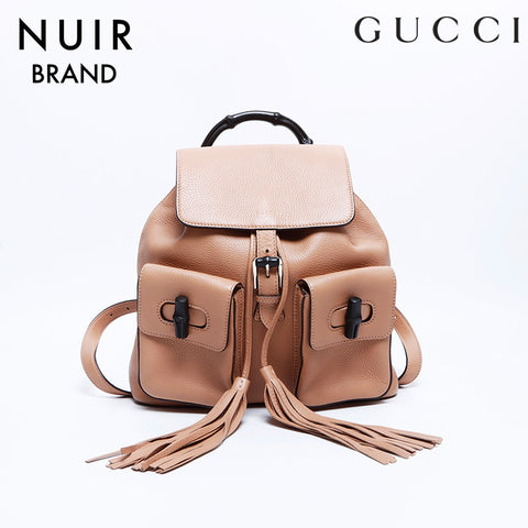 Gucci Bamboo Backpack/Daypack Beige WS7962