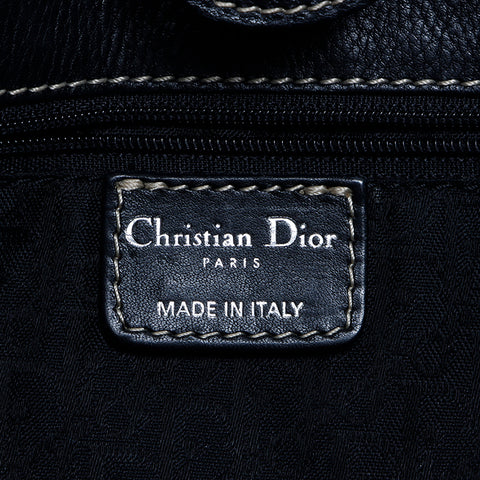 クリスチャンディオール Christian Dior レザー シルバー金具 ハンドバッグ ブラック WS7968