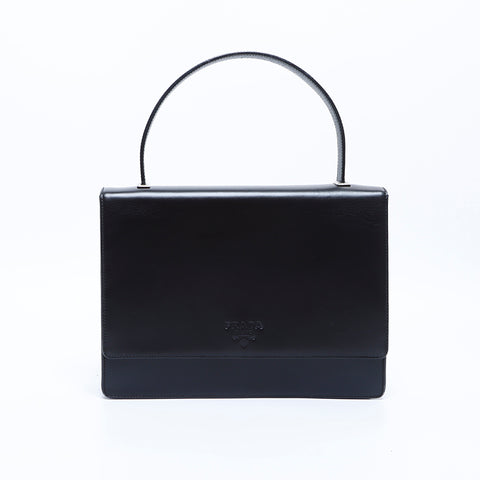 プラダ PRADA レザー ロゴ ハンドバッグ ブラック WS7973