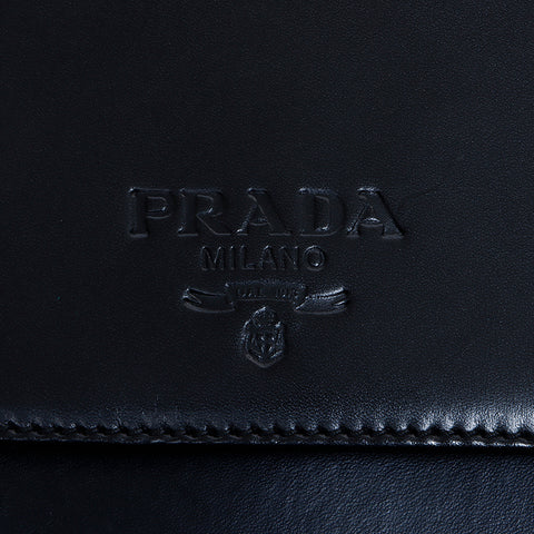 プラダ PRADA レザー ロゴ ハンドバッグ ブラック WS7973