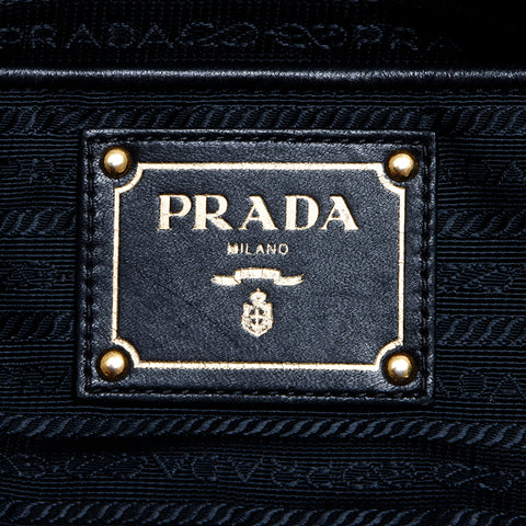 プラダ PRADA ギャザーバッグ 2way ナイロン ハンドバッグ ブラック WS7975