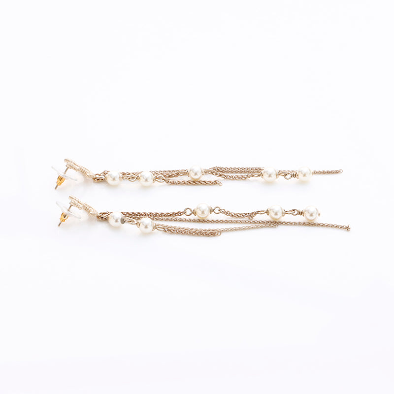 シャネル CHANEL ココマーク チェーン パール A18A ピアス ゴールド