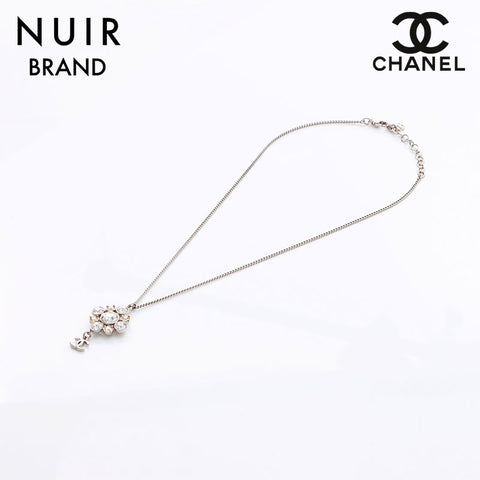 シャネル CHANEL ココマーク ラインストーン 10V ネックレス シルバー WS7999