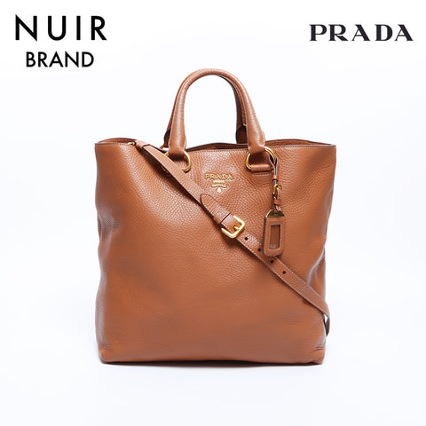 プラダ PRADA 2way レザー トートバッグ ブラウン WS8008 – NUIR VINTAGE