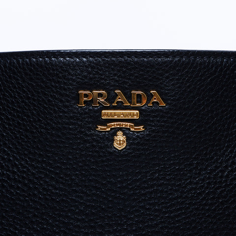 プラダ PRADA レザー トート ショルダーバッグ ブラック WS8009