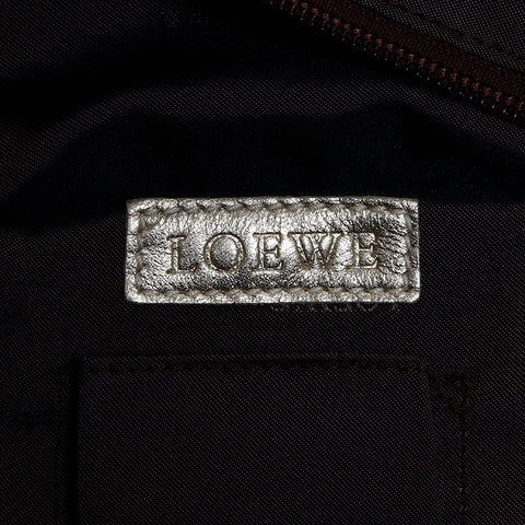 ロエベ LOEWE レザー アナグラム ナッパ ハンドバッグ ゴールド WS8013