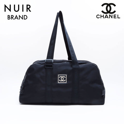 Chanel CHANEL 7th Sports Line Boston Bag Black WS8020