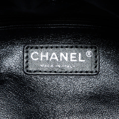 シャネル CHANEL 12番台 レザー シルバー金具 ハンドバッグ ブラック WS8021