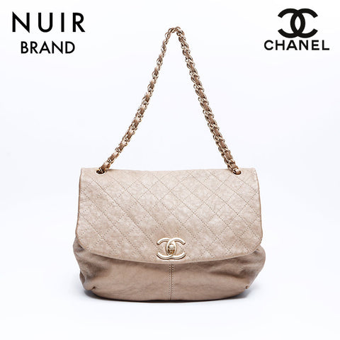 Chanel CHANEL No. 17 Caviar Skin Chain Matelasse Shoulder Bag Beige WS8022
