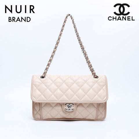 Chanel CHANEL 17th French Riviera Chain Shoulder Bag Beige WS8023