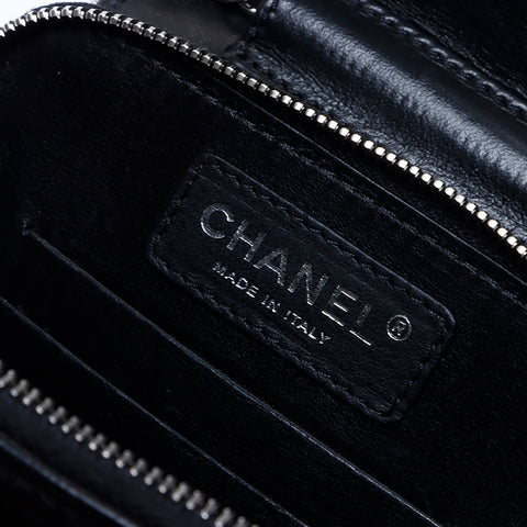 シャネル CHANEL 16番台 マトラッセ ウォレット シルバー金具 チェーン ミニ ショルダーバッグ ブラック WS8027