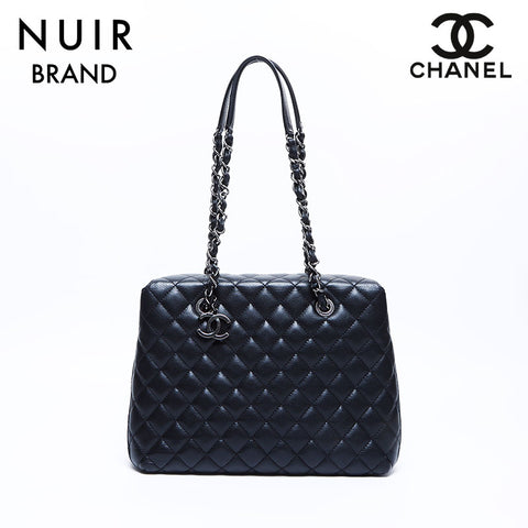 Chanel CHANEL No. 23 Caviar Skin Chain Shoulder Bag Black WS8030