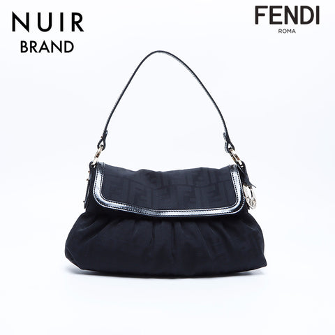 FENDI Zucca Shoulder Bag Black WS8038