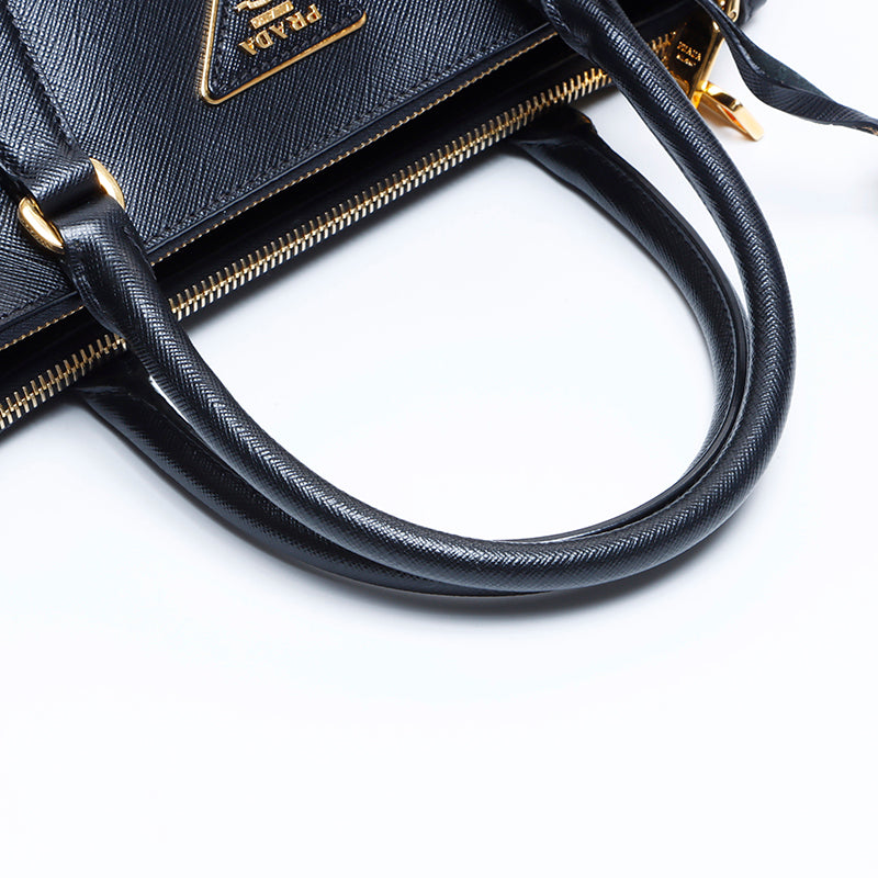 プラダ PRADA ガレリア サフィアーノ レザー ハンドバッグ ブラック