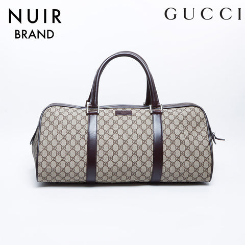 Gucci GG帆布波士顿袋棕色WS8059