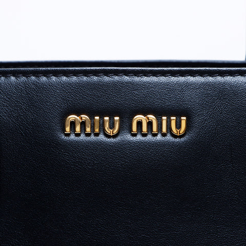 ミュウ ミュウ Miu Miu レザー 2way ハンドバッグ ブラック WS8060