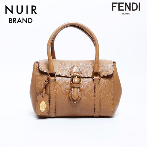 Fendi Leather Mini Linda手提包棕色WS8062