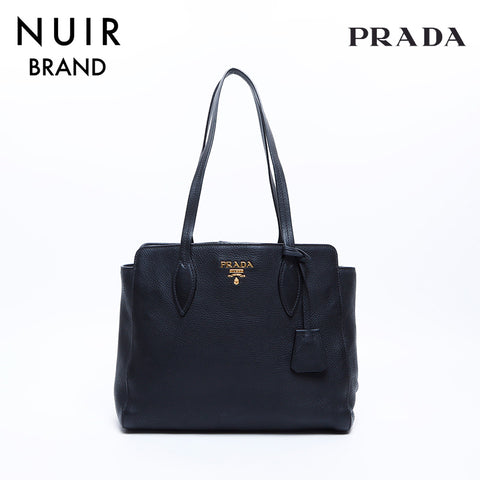 プラダ PRADA レザー ハンドバッグ トートバッグ ブラック WS8063 – NUIR VINTAGE