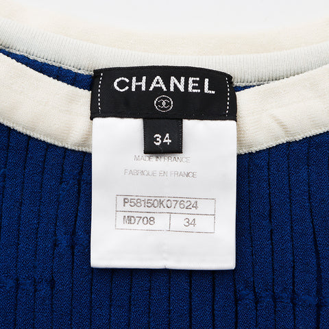 Chanel Short Sleeve Dress Blue WS8079