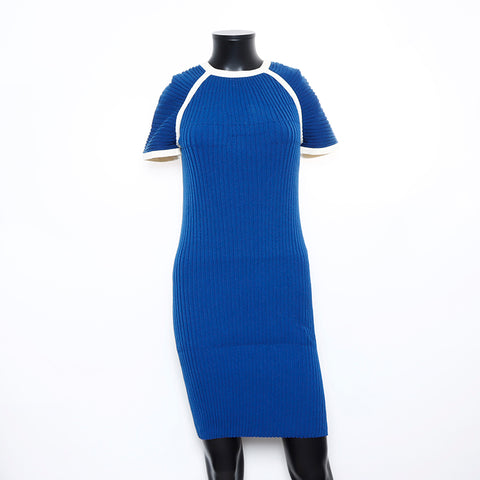 Chanel Short Sleeve Dress Blue WS8079