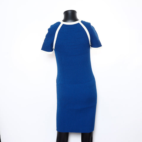 Chanel Short Sleeve Dress Blue WS8079