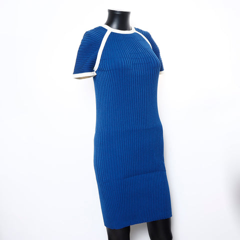 Chanel Short Sleeve Dress Blue WS8079