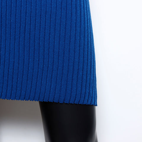 Chanel Short Sleeve Dress Blue WS8079