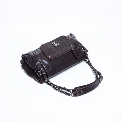 シャネル CHANEL 11番台 レザー チェーン ショルダーバッグ ブラック WS8092