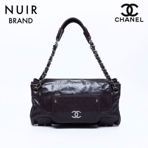 Chanel CHANEL No. 11 Leather Chain Shoulder Bag Black WS8092
