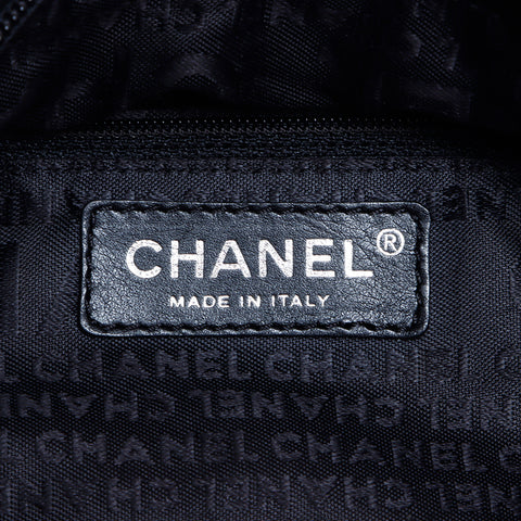 シャネル CHANEL 10番台 ウール チェーン フラワー ショルダーバッグ グレー WS8094