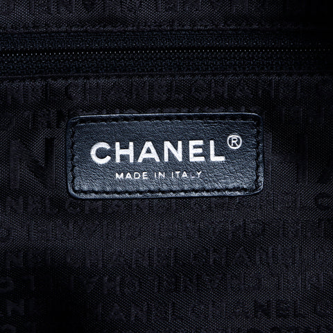 シャネル CHANEL 10番台 キャビアスキン チョコバー　シルバー金具 ショルダーバッグ ブラック WS8096