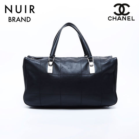 Chanel CHANEL No. 7 Lambskin Chocolate Bar Shoulder Bag Black WS8097