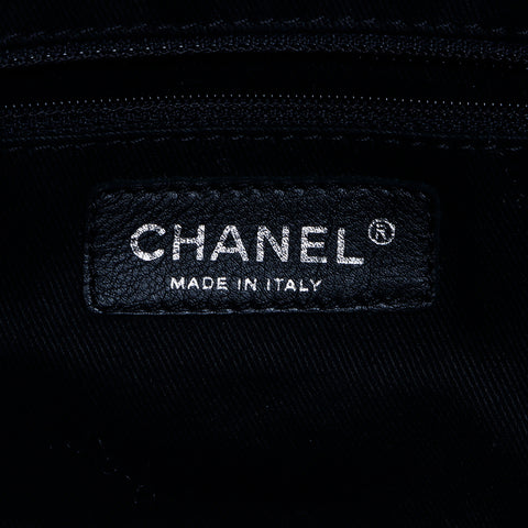 シャネル CHANEL 10番台 デカココマーク シルバー金具 ワイルドステッチ チェーン ショルダーバッグ ブラック WS8100