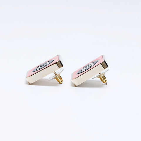 CHANEL B23C COCO Mark Square Pierce Gold pink WS8101