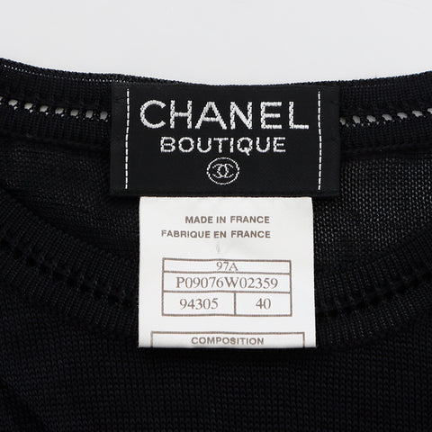 Chanel Taille 40 tabarrette en tricot noir WS8115