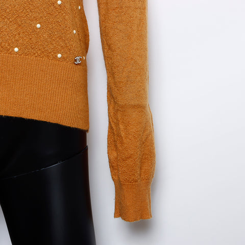 香奈儿眼睛40珍珠Mohair开衫橙色WS8116