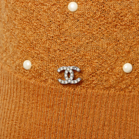 香奈儿眼睛40珍珠Mohair开衫橙色WS8116