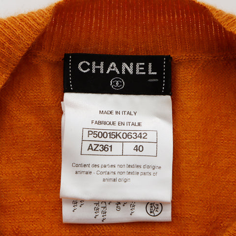 香奈儿眼睛40珍珠Mohair开衫橙色WS8116