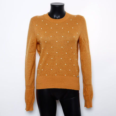 香奈儿眼睛40珍珠Mohair开衫橙色WS8116