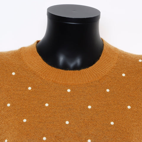 香奈儿眼睛40珍珠Mohair开衫橙色WS8116