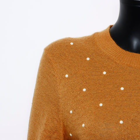香奈儿眼睛40珍珠Mohair开衫橙色WS8116