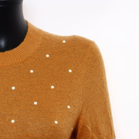 香奈儿眼睛40珍珠Mohair开衫橙色WS8116