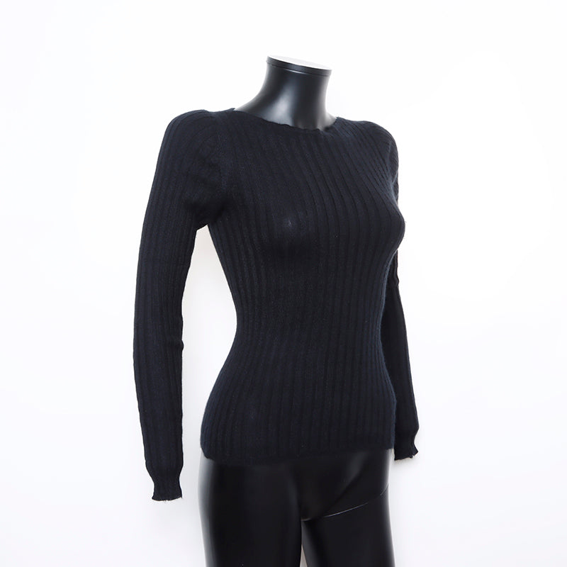 Chanel CHANEL Size 40 07P Silk x Mohair Knit Navy WS8117