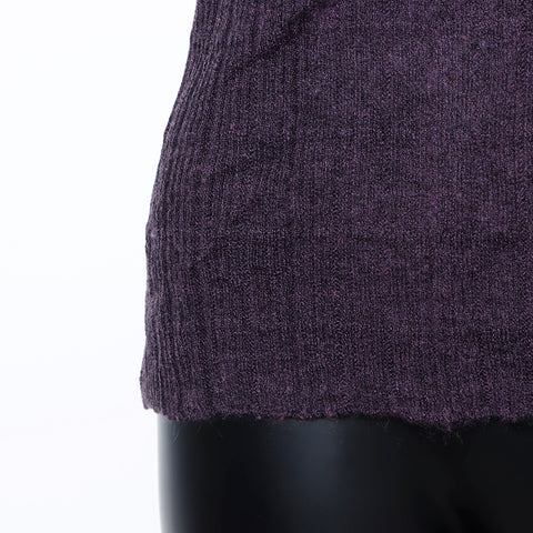 Chanel Size 42 Cotton Cashmere Short Sleeve 01P Knit Purple WS8119