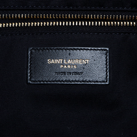 イヴ・サンローラン YVES SAINT LAURENT イカールマキシ YSLレザー ポーチ付き トートバッグ ブラック WS8123