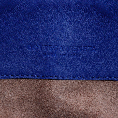 ボッテガヴェネタ BOTTEGAVENETA オリンピア　レザー イントレチャート チェーン ショルダーバッグ ブルー WS8128