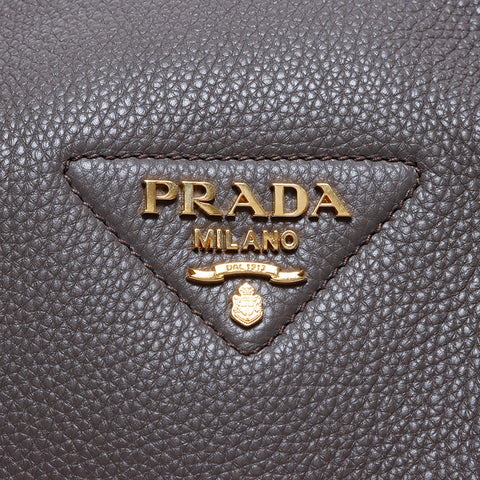 プラダ PRADA レザー ハンドバッグ ブラウン WS8129